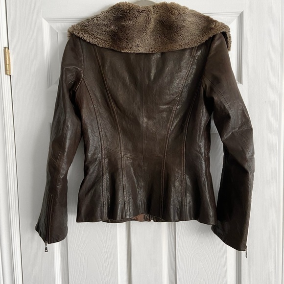 DANIER | Women’s leather jacket with faux fur trim - Picture 7 of 8